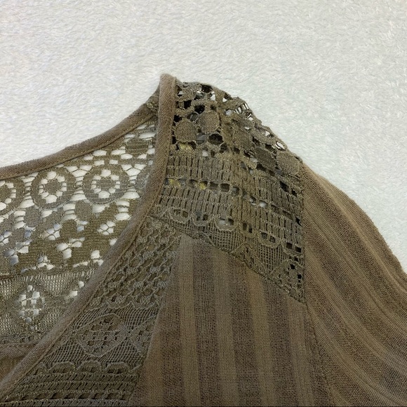 Knox Rose Olive Green Long Sleeve Crochet Blouse - Picture 9 of 16